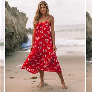 Pocket floral midi dress